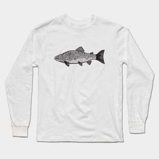 Brown Trout - cute and fun fish design - light colors Long Sleeve T-Shirt